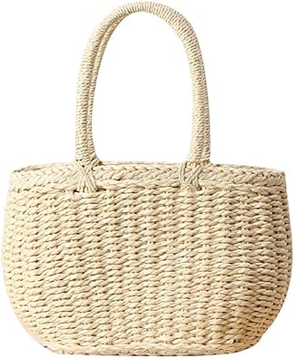 Borse a tracolla in paglia da donna, borsa a tracolla intrecciata, borsetta da spiaggia, borsa a spalla in rattan per le vacanze.